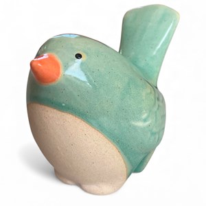 Décoration animal en céramique à accrocher sur un pot de fleurs Oiseau