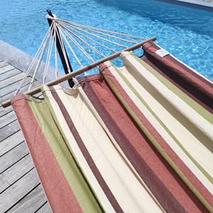 Hamac graphique simple coton et son support en métal