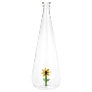 Bouteille Botanical artisanale en verre borosilicate 1L Tournesol