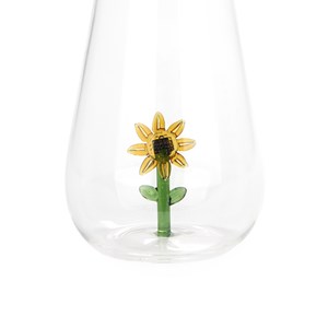 Bouteille Botanical artisanale en verre borosilicate 1L Tournesol