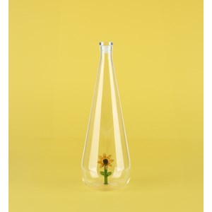 Bouteille Botanical artisanale en verre borosilicate 1L Tournesol