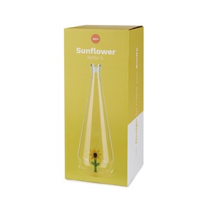Bouteille Botanical artisanale en verre borosilicate 1L Tournesol