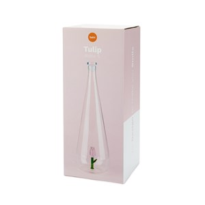 Bouteille Botanical artisanale en verre borosilicate 1L Tulipe rose