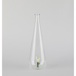 Bouteille Botanical artisanale en verre borosilicate 1L Arum blanc