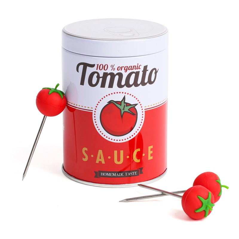 Pics apéritif tomates cerises et leur boîte Pop Art