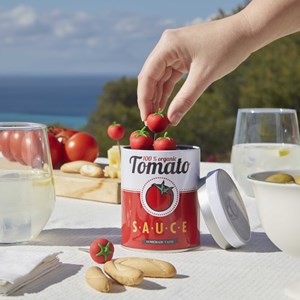 Pics apéritif tomates cerises et leur boîte Pop Art