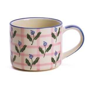 Mug artisanal en céramique peint à la main Rose
