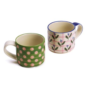 Mug artisanal en céramique peint à la main Vert