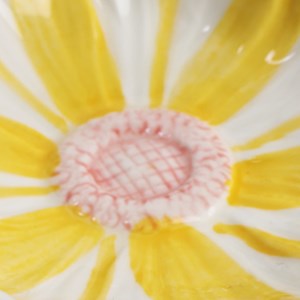 Coupelle fleur artisanale en céramique peinte 9 cm Jaune
