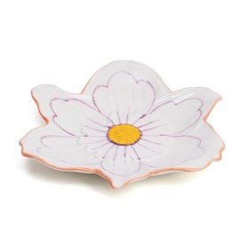 Assiette fleur artisanale en céramique peinte