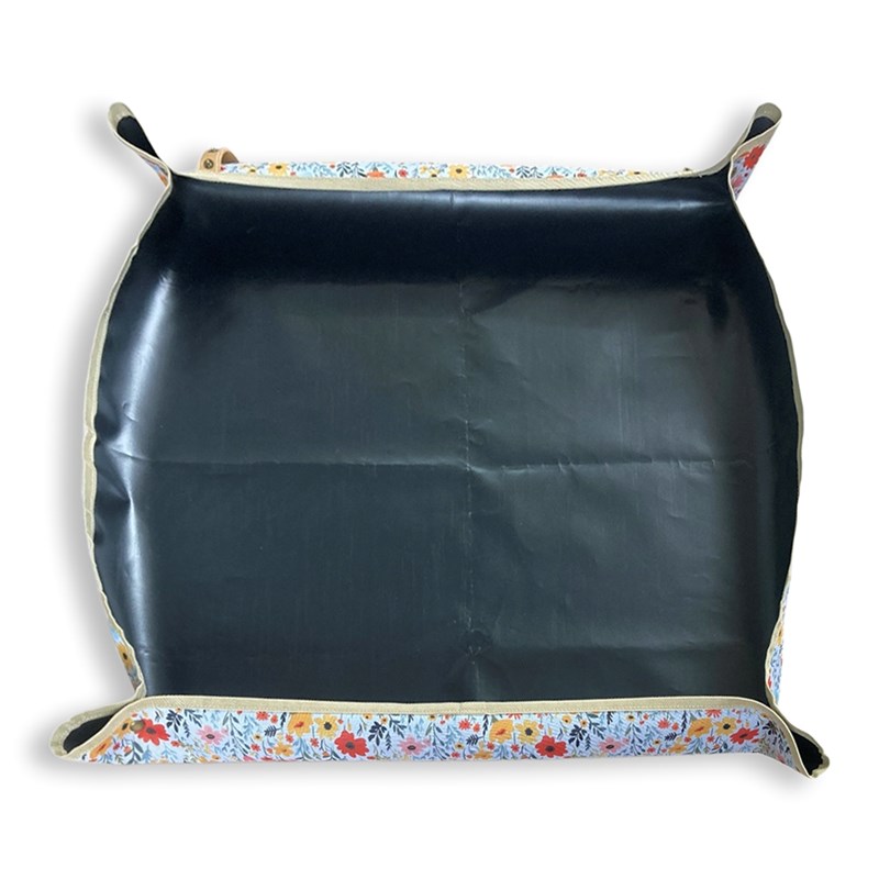 Tapis de rempotage pliable et imperméable motif fleuri 74 x 74 cm