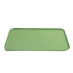 Plateau de service artisanal en métal émaillé 49 x 26 cm