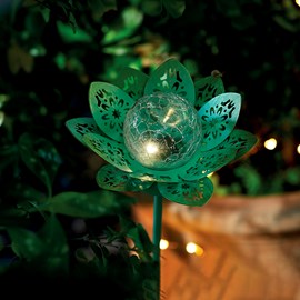 Lotus solaire 2 en 1 décoration lumineuse pour le jardin à planter ou à poser