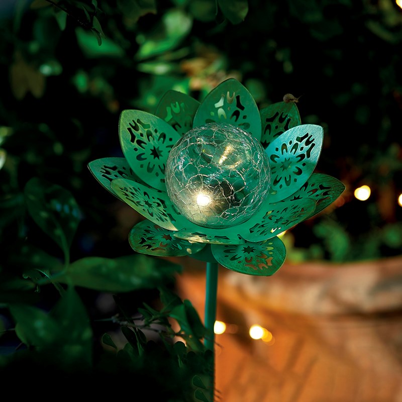 Lotus solaire 2 en 1 décoration lumineuse pour le jardin à planter ou à poser