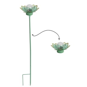 Lotus solaire 2 en 1 décoration lumineuse pour le jardin à planter ou à poser