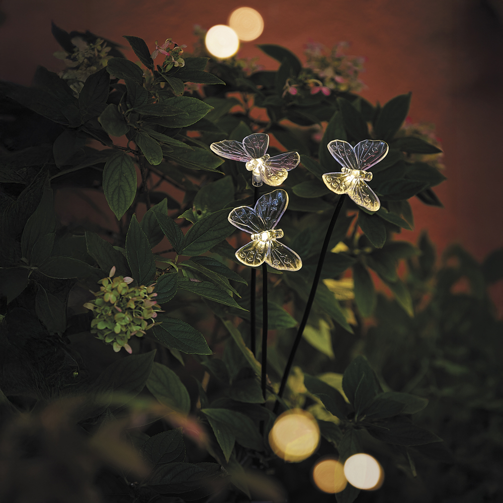 Piquet de jardin papillons à LED – mit 3 Jahren Garantie
