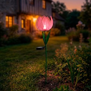 Décoration lumineuse de jardin tulipe solaire