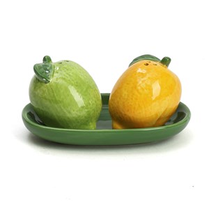 Salière et poivrier citron en dolomite