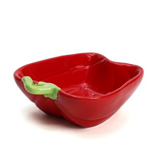 Coupelle artisanale poivron en dolomite Rouge