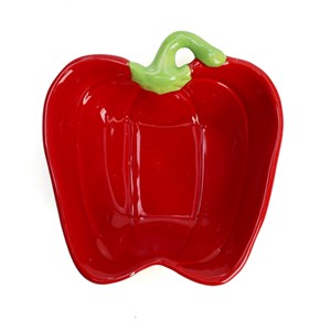 Coupelle artisanale poivron en dolomite Rouge