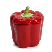 Bocal de cuisine artisanal poivron rouge en dolomite