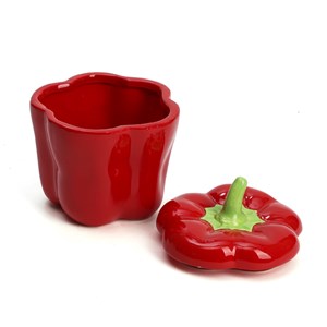 Bocal de cuisine artisanal poivron rouge en dolomite