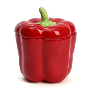 Bocal de cuisine artisanal poivron rouge en dolomite