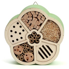 Hôtel à insectes artisanal fleur en bois de pin non traité certifié FSC®