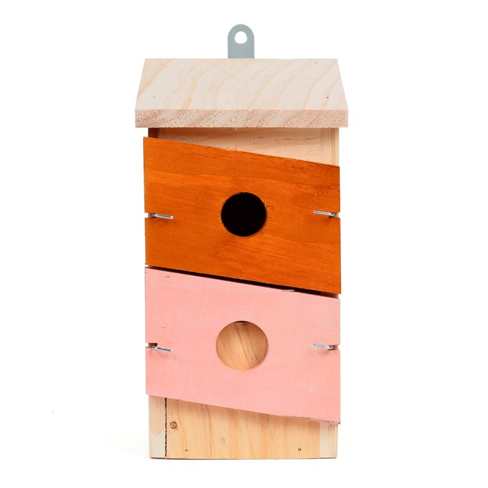 Nichoir en bois de pin artisanal adapté à plusieurs espèces d'oiseaux