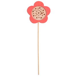 Tuteur artisanal pour le jardin avec hôtel à insectes intégré en bois de pin