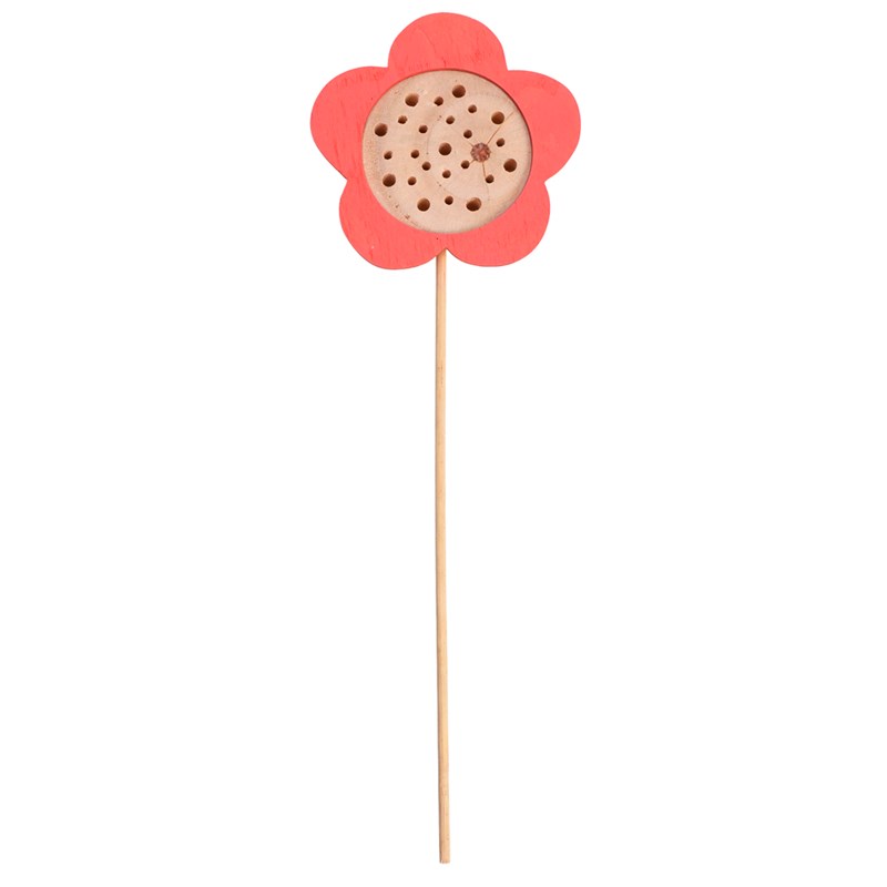 Tuteur artisanal pour le jardin avec hôtel à insectes intégré en bois de pin