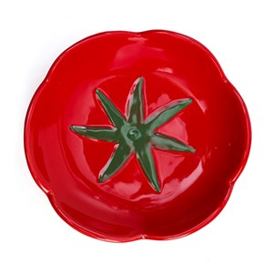 Assiette trompe-l'oeil tomate Dolce Vita en dolomite