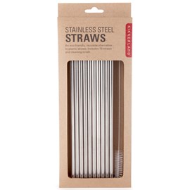 Coffret 10 pailles en acier inoxydable avec brosse nettoyante