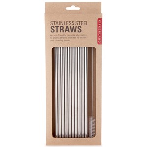 Coffret 10 pailles en acier inoxydable avec brosse nettoyante