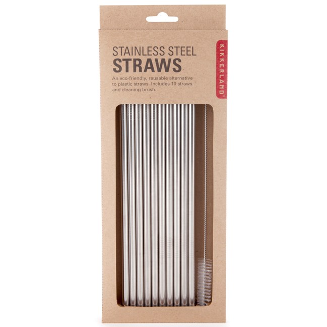 Coffret 10 pailles en acier inoxydable avec brosse nettoyante