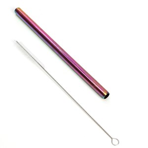 Set paille spéciale bubble tea en acier inoxydable et goupillon nettoyant