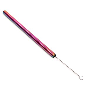 Set paille spéciale bubble tea en acier inoxydable et goupillon nettoyant