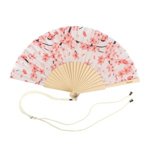 Éventail pliant en bois certifié FSC® motif fleurs Sakura