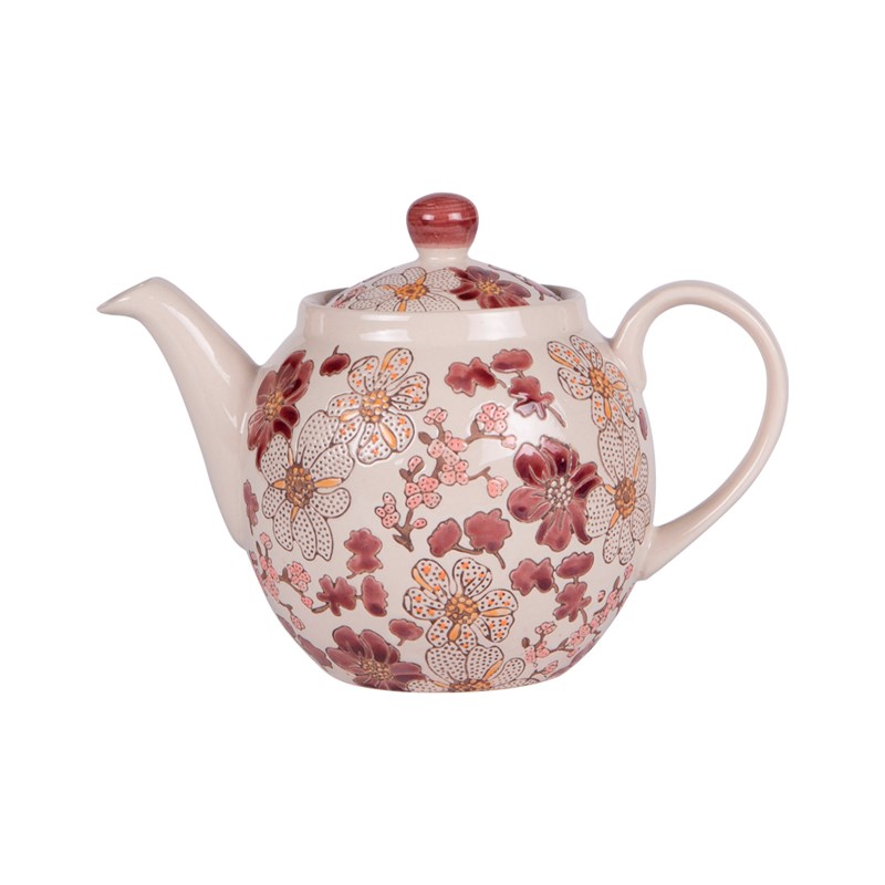 Théière en grès Kiyo 1 litre avec filtre en acier inoxydable