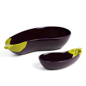 Coupelle trompe-l'oeil aubergine en dolomite Dolce Vita