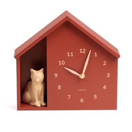 Horloge murale chat en forme de maison 24,9 cm Karlsson