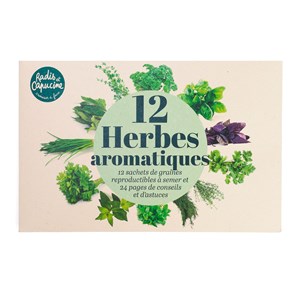 Coffret 12 herbes aromatiques à cultiver Radis et Capucine