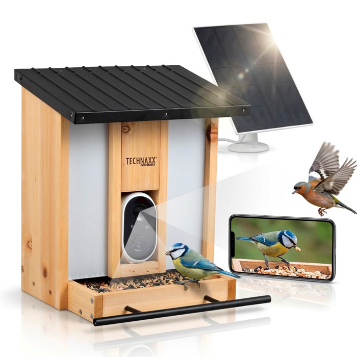 Mangeoire à oiseaux solaire caméra Full HD Birdcam TX-165 Technaxx