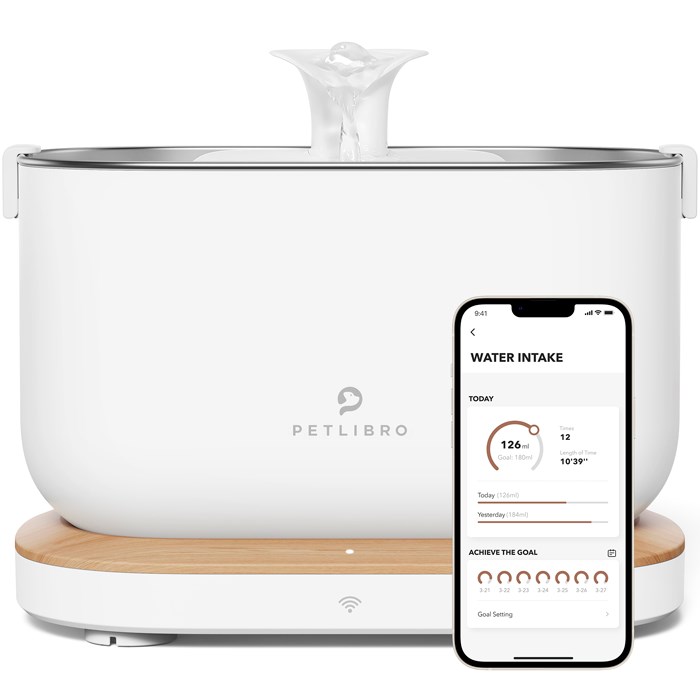 Petlibro - Fontaine à eau connectée pour animaux double filtration 2,5L Petlibro