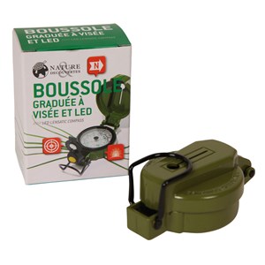 Boussole graduée à visée et LED
