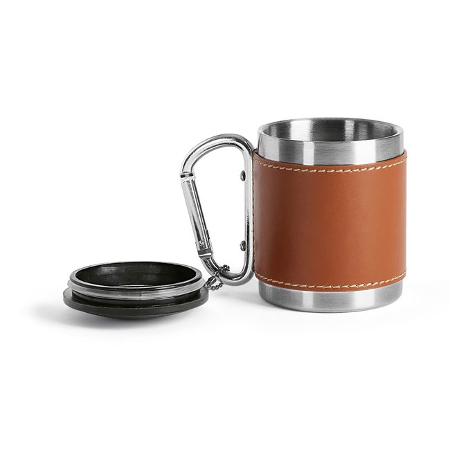 Mug De Camping Avec Mousqueton Et Couvercle - 300 Ml - Acier Inoxydable Double Paroi - Garde Les Boissons Chaudes Ou Froides - Idéal Randonnée, Voyage