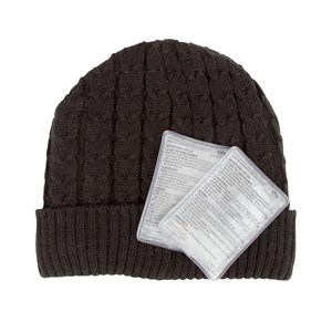 Bonnet noir avec chaufferettes intégrées