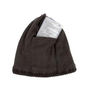 Bonnet noir avec chaufferettes intégrées