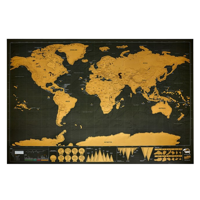 Carte du monde à gratter. Grande mappemonde pour illustrer vos