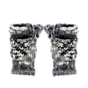 Moufles mitaines chinées noir/blanc